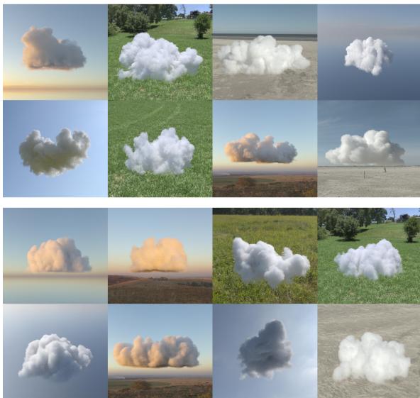 Samples from the Cloudy dataset and diffusion synthesis.