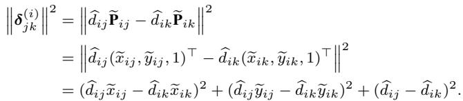 The expanded distance constraint equation.