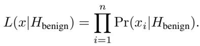 Equation: Likelihood of user votes under benign hypothesis