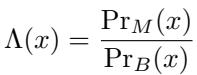 Equation: Likelihood ratio