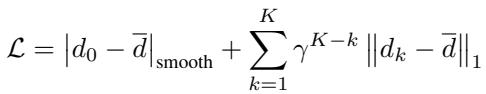 Loss function combining smooth L1 loss and iterative supervision.