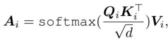 Equation for standard self-attention.