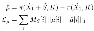 Equation for projected optical flow and the loss term.