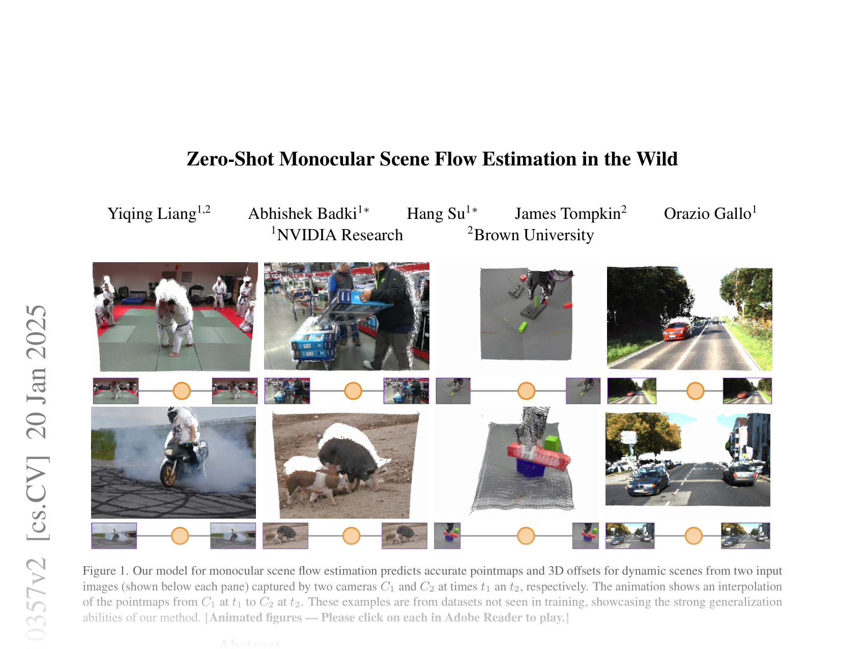 [Zero-Shot Monocular Scene Flow Estimation in the Wild 🔗](https://arxiv.org/abs/2501.10357)