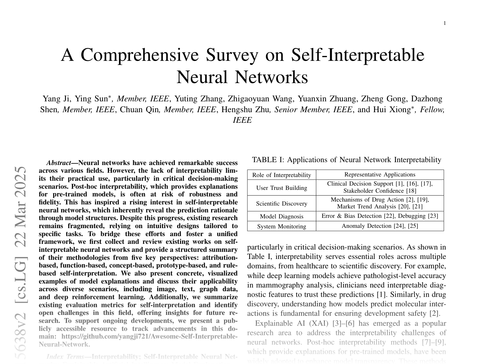 [A Comprehensive Survey on Self-Interpretable Neural Networks 🔗](https://arxiv.org/abs/2501.15638)