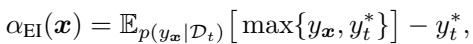 Equation for Expected Improvement.