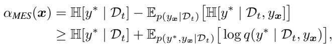 Derivation of the Entropy Search Lower Bound from MES.