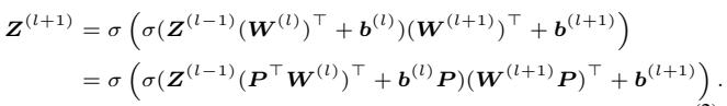 Permutation symmetry equation showing that P cancels out.