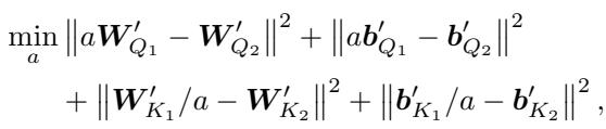 Optimization problem including scalar rescaling.