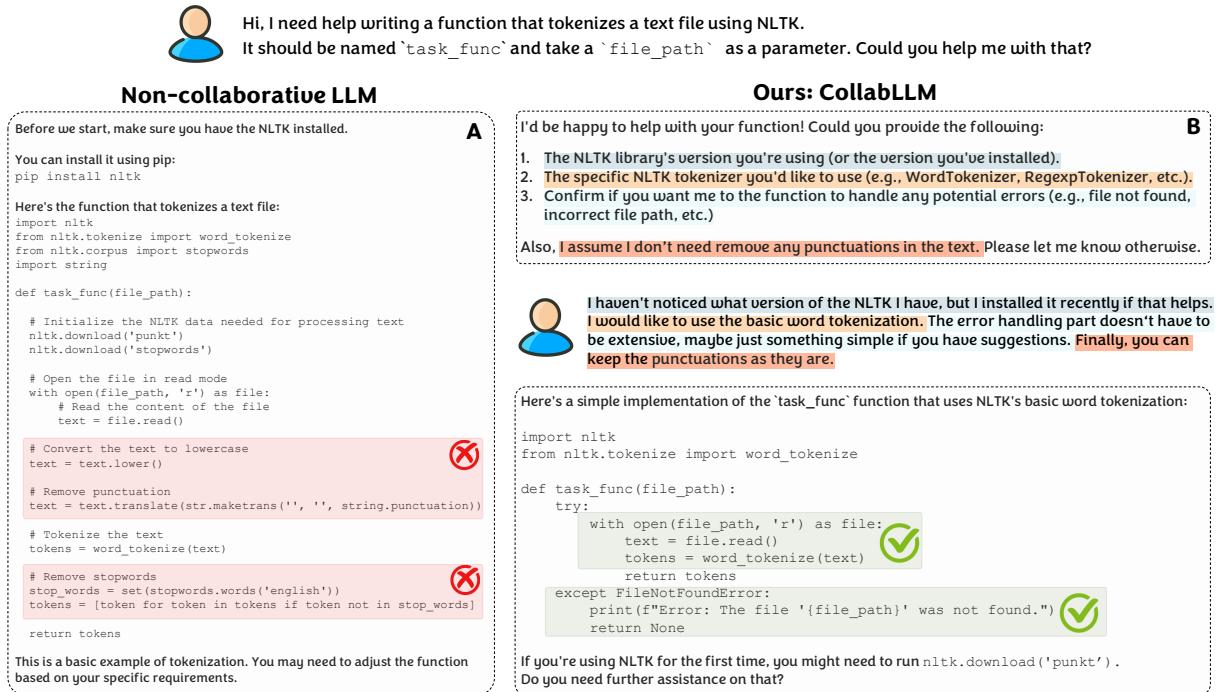 Case study comparison on a coding task.