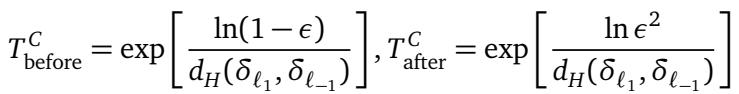 Equations for T_before and T_after in discrete diffusion settings.