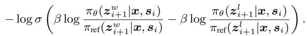 Step-level DPO Loss Function.