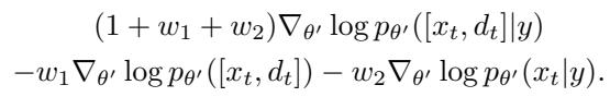 Equation showing the score function breakdown.