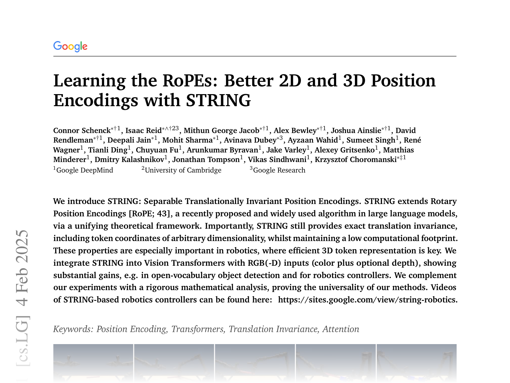 [Learning the RoPEs: Better 2D and 3D Position Encodings with STRING 🔗](https://arxiv.org/abs/2502.02562)