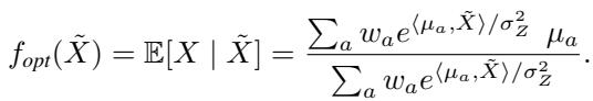 Bayes optimal predictor for Gaussian mixtures.