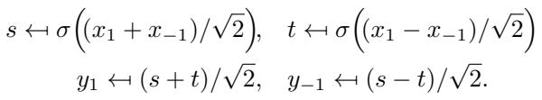 Equations for equivariant activation functions.