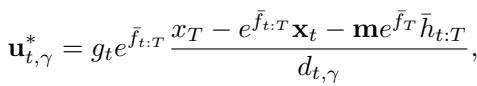 The closed-form solution for the optimal controller.