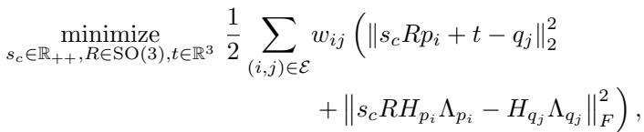 Equation 5: Coarse Registration Objective Function