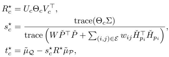 Equation 6: Closed-form solution for Coarse Registration