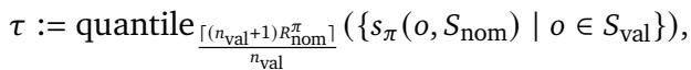 Equation 8: Determining the anomaly threshold using conformal prediction.