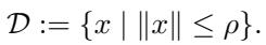 Definition of the norm-ball constraint set.