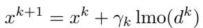 The update rule for Unconstrained SCG (uSCG).