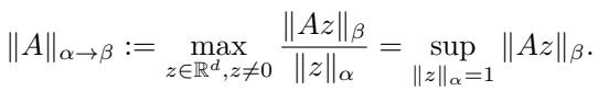 Definition of the operator norm.