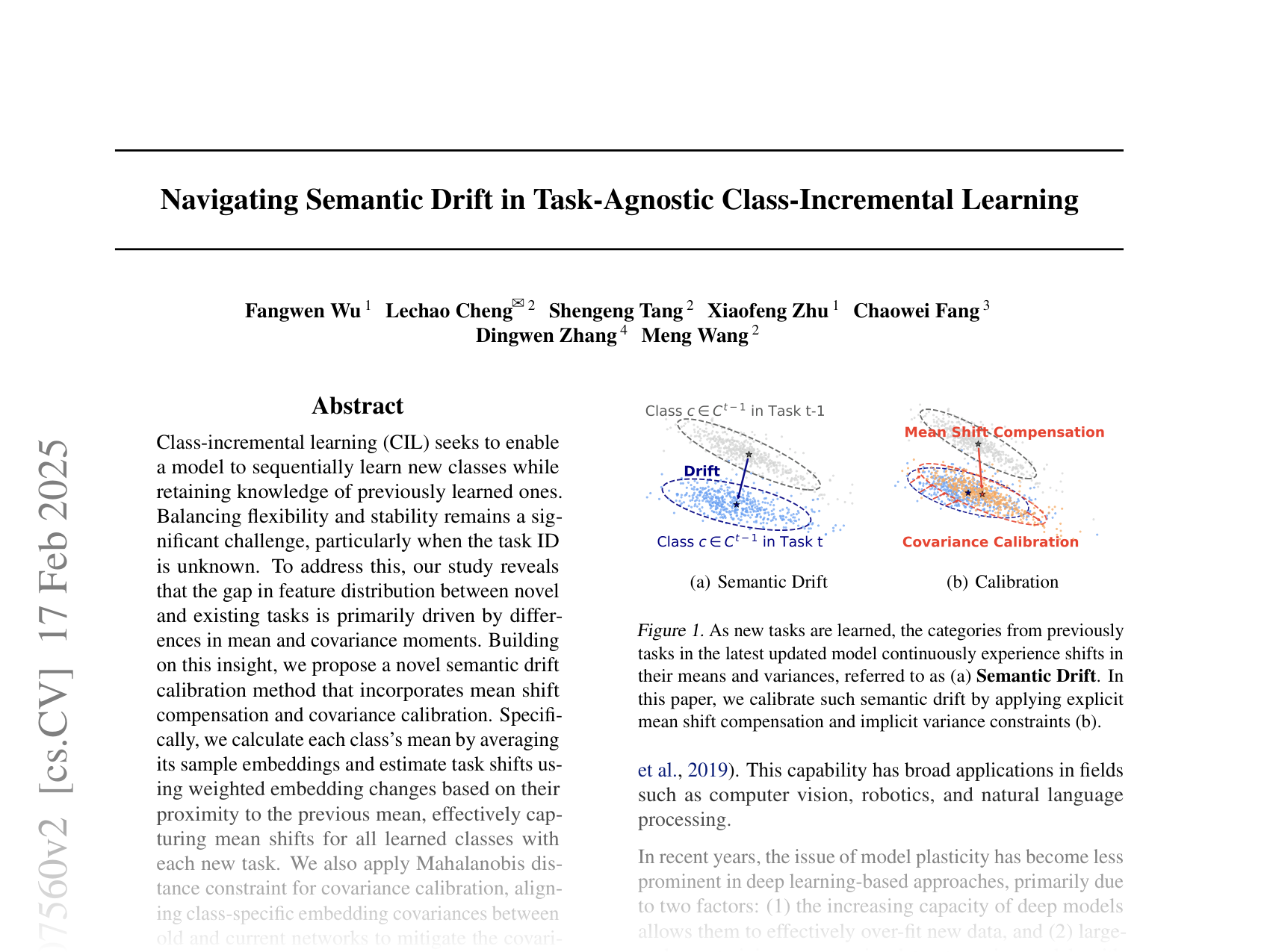 [Navigating Semantic Drift in Task-Agnostic Class-Incremental Learning 🔗](https://arxiv.org/abs/2502.07560)
