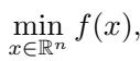 Minimization problem definition.