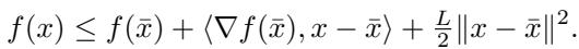 Standard Lipschitz smoothness inequality.