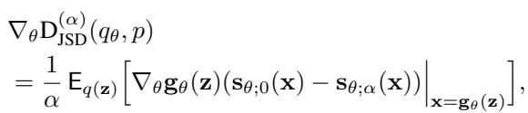 Gradient of the alpha-JSD