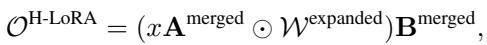 Equation 13: Computing the final H-LoRA output.