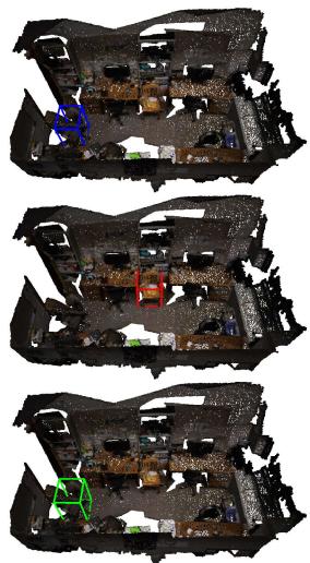 Qualitative comparison between EDA and TSP3D showing better localization.