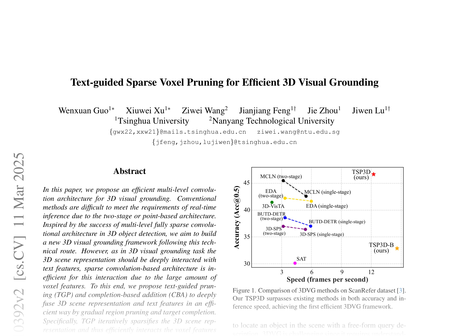 [Text-guided Sparse Voxel Pruning for Efficient 3D Visual Grounding 🔗](https://arxiv.org/abs/2502.10392)