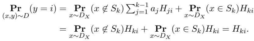 Probability calculation showing marginal distribution equality.