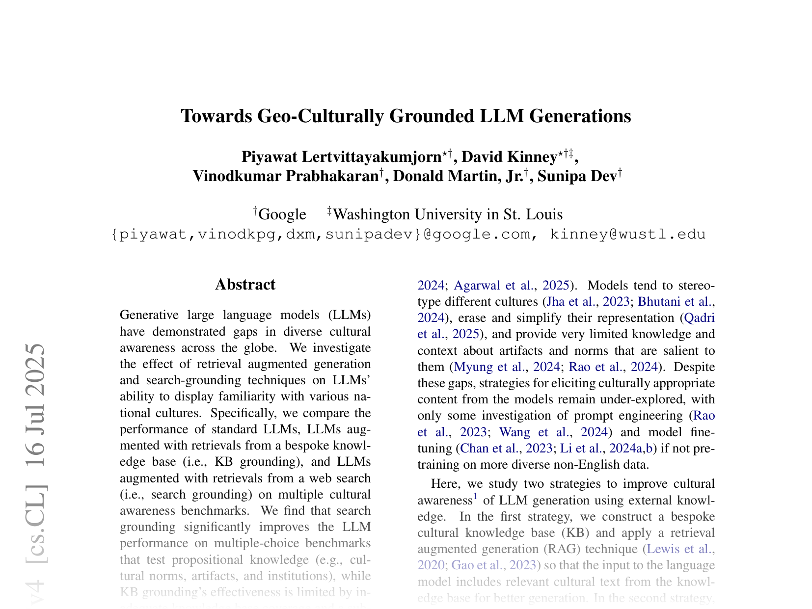 [Towards Geo-Culturally Grounded LLM Generations 🔗](https://arxiv.org/abs/2502.13497)