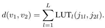 Equation for calculating distance using the LUT.