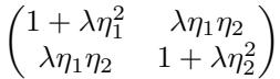 The covariance matrix of the features showing the spike structure.