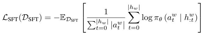 Equation for Supervised Fine-Tuning loss.