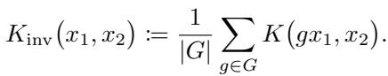 Group averaging formula.