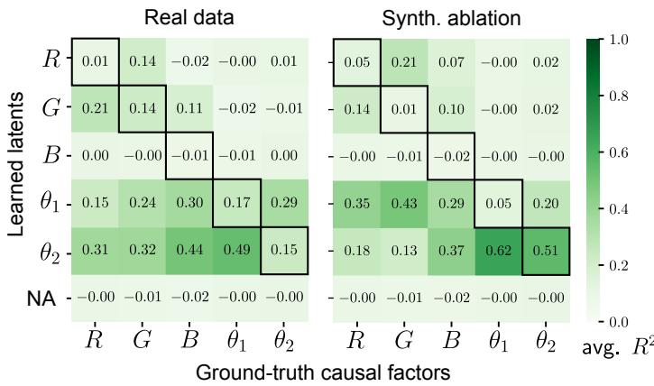 Figure 6: Correlation matrices for CITRIS results.