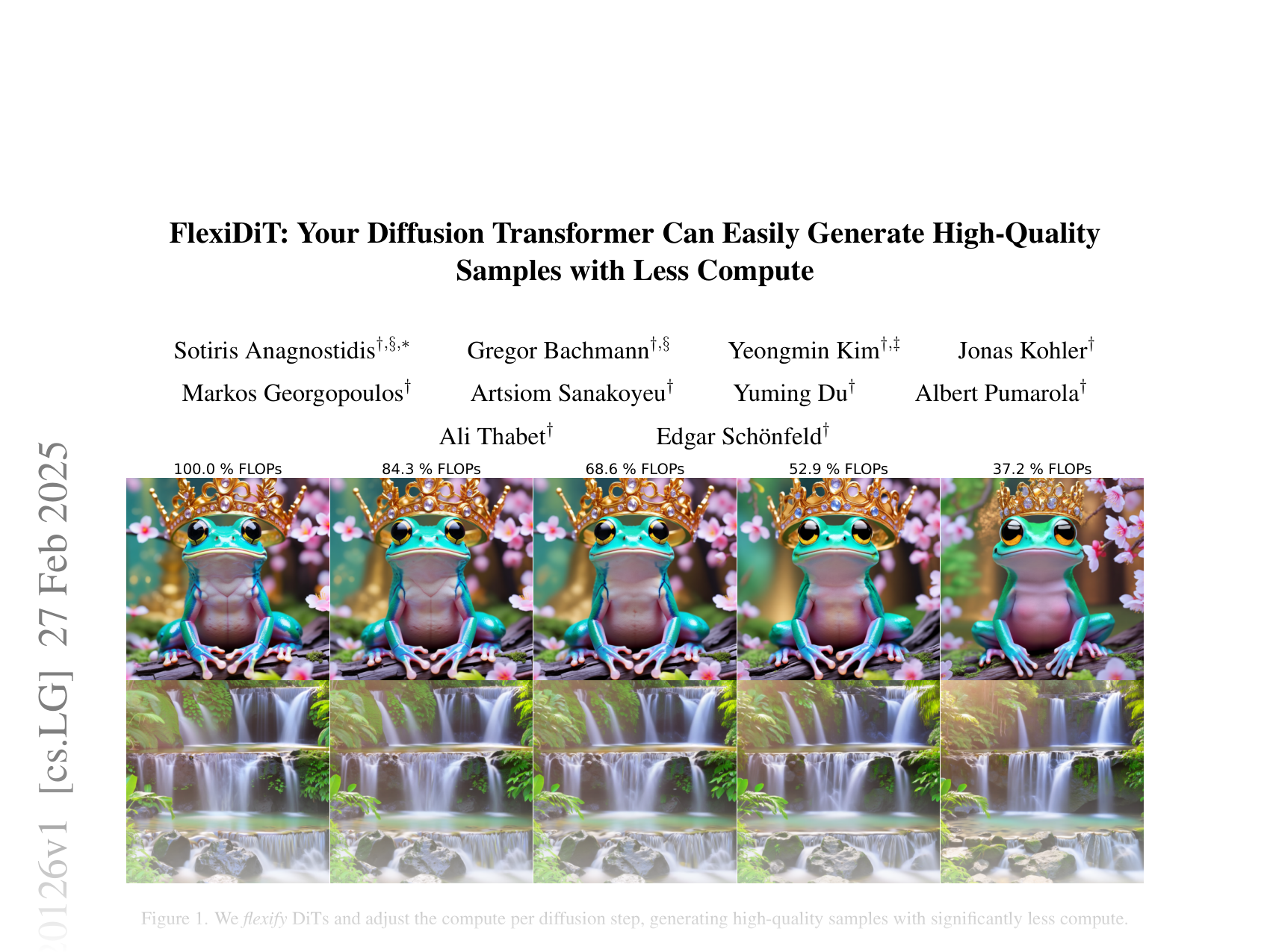[FlexiDiT: Your Diffusion Transformer Can Easily Generate High-Quality Samples with Less Compute 🔗](https://arxiv.org/abs/2502.20126)