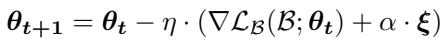 Equation 15. The update rule for GGA-L, injecting noise directly into the gradient step.