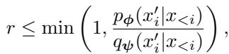 Equation for standard rejection sampling