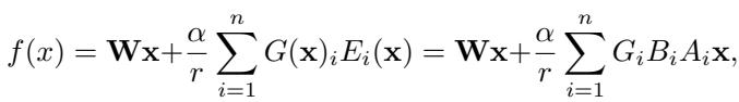 Equation for LoRA-based MoE output.