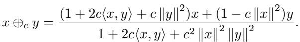 Equation for Möbius addition.