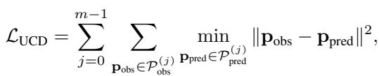 Equation for Unsupervised Chamfer Distance loss.