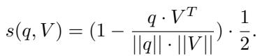 Equation for similarity score calculation.