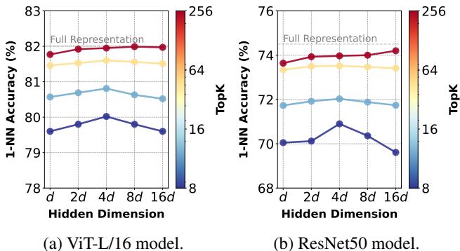 Figure 5. Performance of CSR under different hidden dimensions.