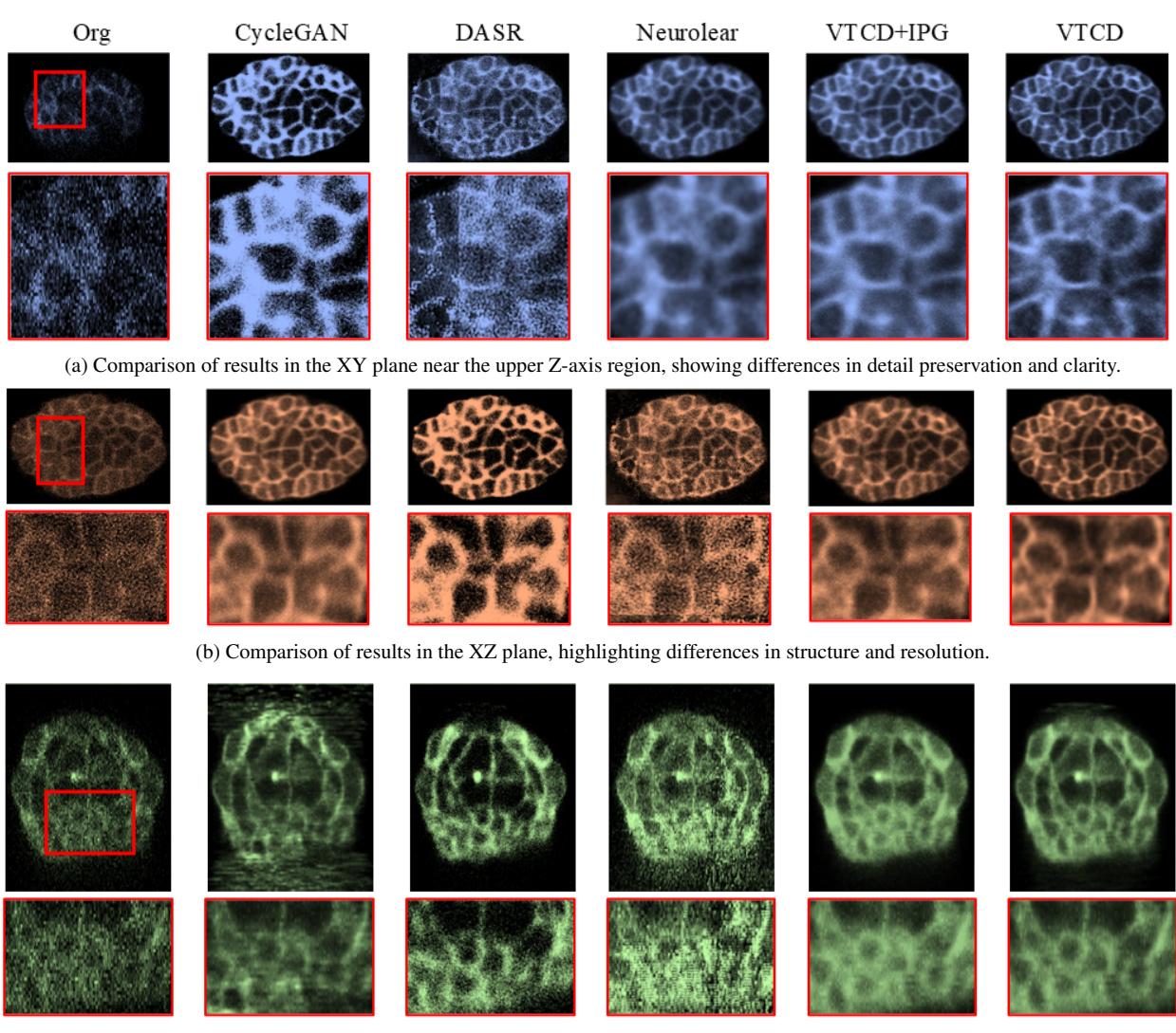 Figure 3 (c) Comparison of results in the YZ plane, illustrating differences in structure and resolution.